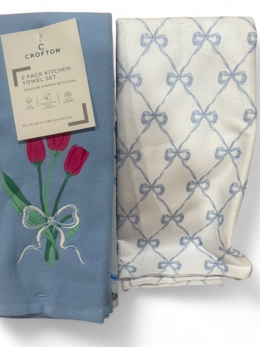 3pc Crofton  Tulip & Bow  Kitchen Towels